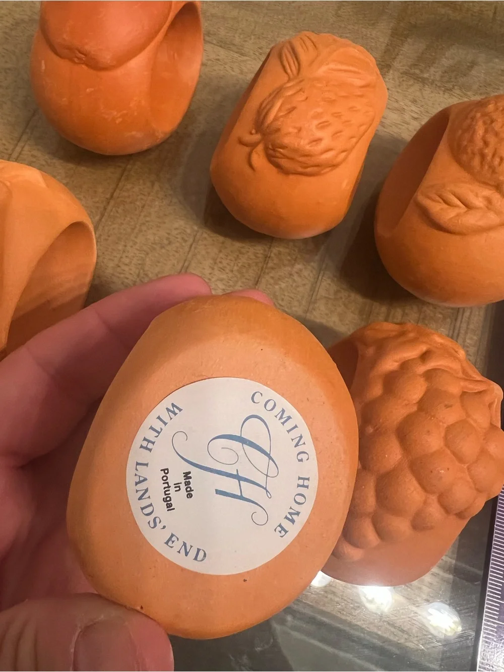 Vintage Fruit-Terra cotta 3d Napkin Rings - Set of 6